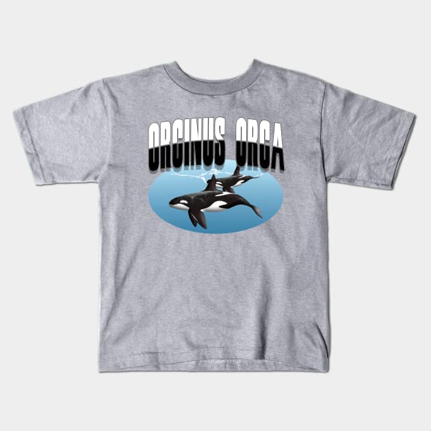 Orcinus Orca Kids T-Shirt by MikaelJenei